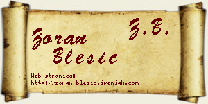 Zoran Blesić vizit kartica